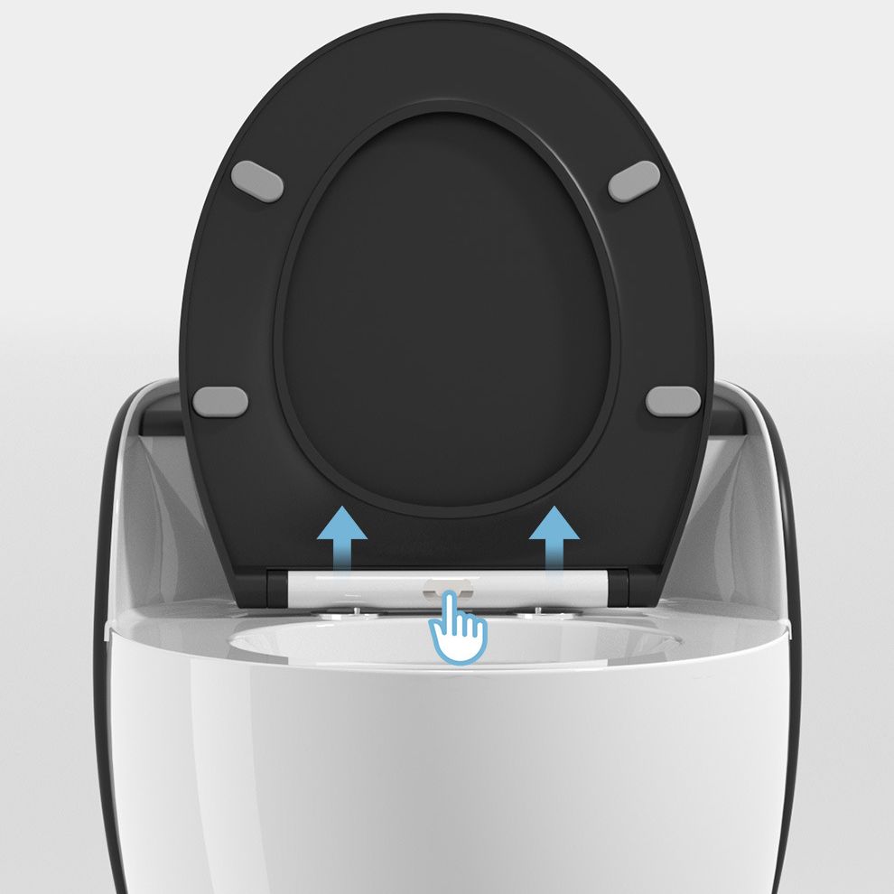 Modern Flush Toilet Ceramic Round-Front One-Piece Toilet with Slow Close Seat