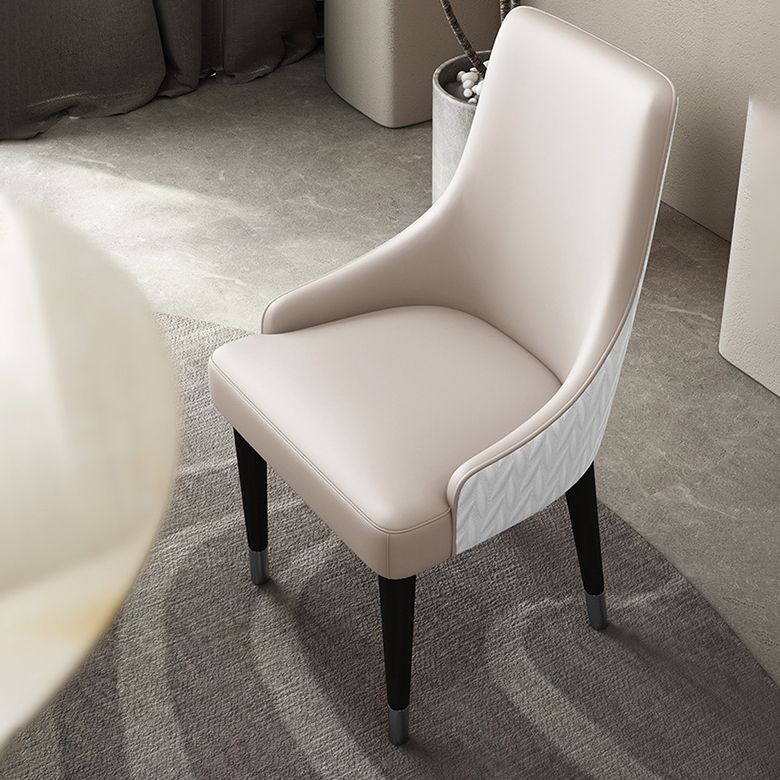 Contemporary Style Chairs Arm Dining Chairs with Wood Legs for Kitchen