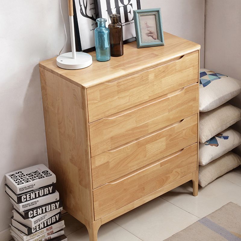 Rubber Wood Contemporary Chest Home Storage Chest with Drawers