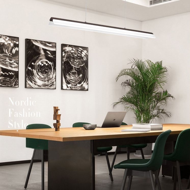 Metal Rectangle Pendent in Modern Style LED Suspended Lights for Office Conference Room
