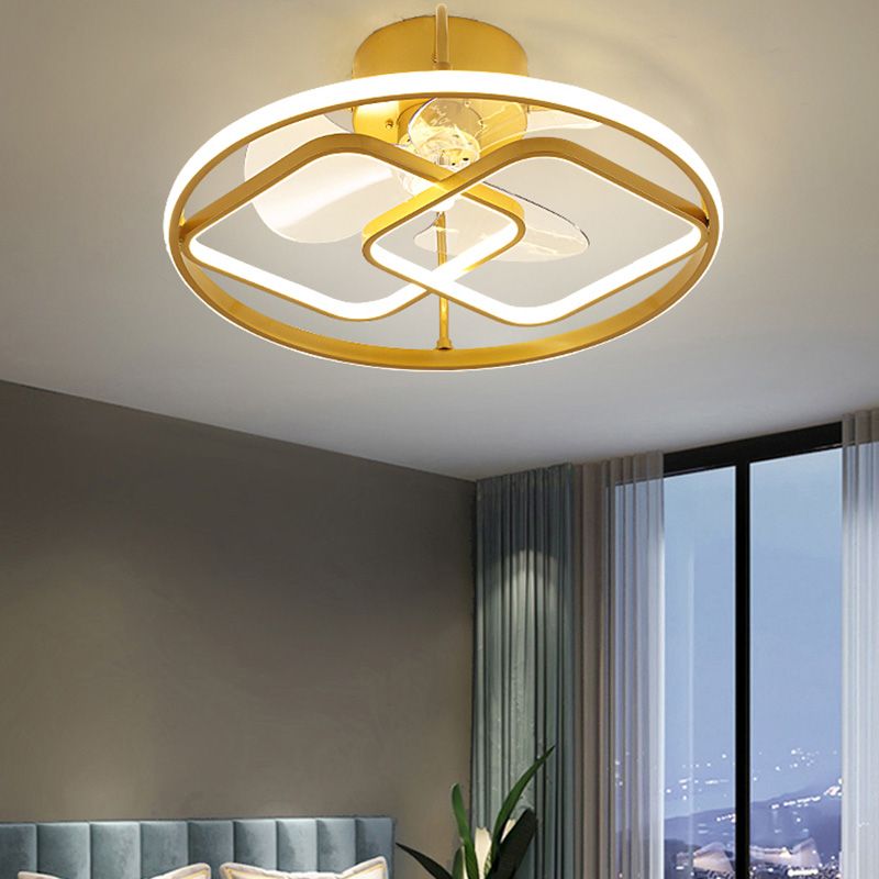 Minimalistische kreisförmige Deckenventilator Leuchte Acryl Schlafzimmer LED LED LEMI BUSH MOUNT LAUT