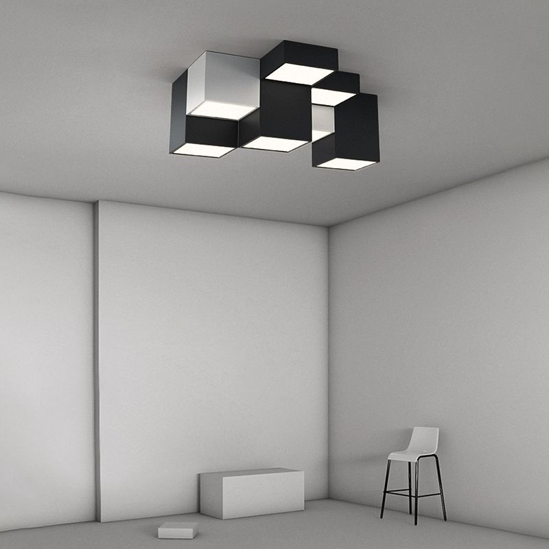 Geometric Rectangular Combination LED Flush Mount Light Modern Minimalist Multi-Lights Ceiling Lamp for Bedroom Living Room