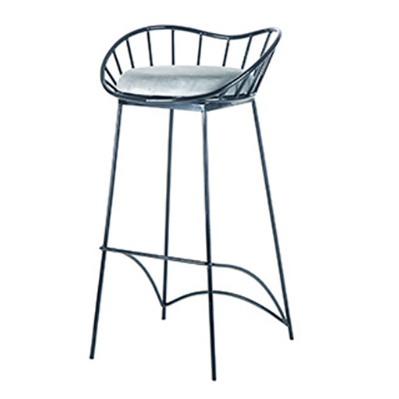 Contemporary Metal Counter Height Stools Low Black Stools for Bar