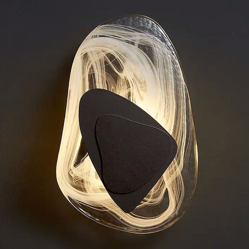 Modern Nordic Sconce Light Fixture 1 Light Glass Wall Mount Lighting Light Luxury Sconce for Bedroom
