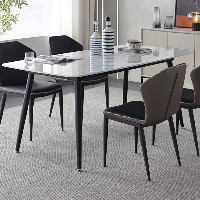 Sintered Stone Modern Dining Table Rectangle Table with 4 Legs for Home