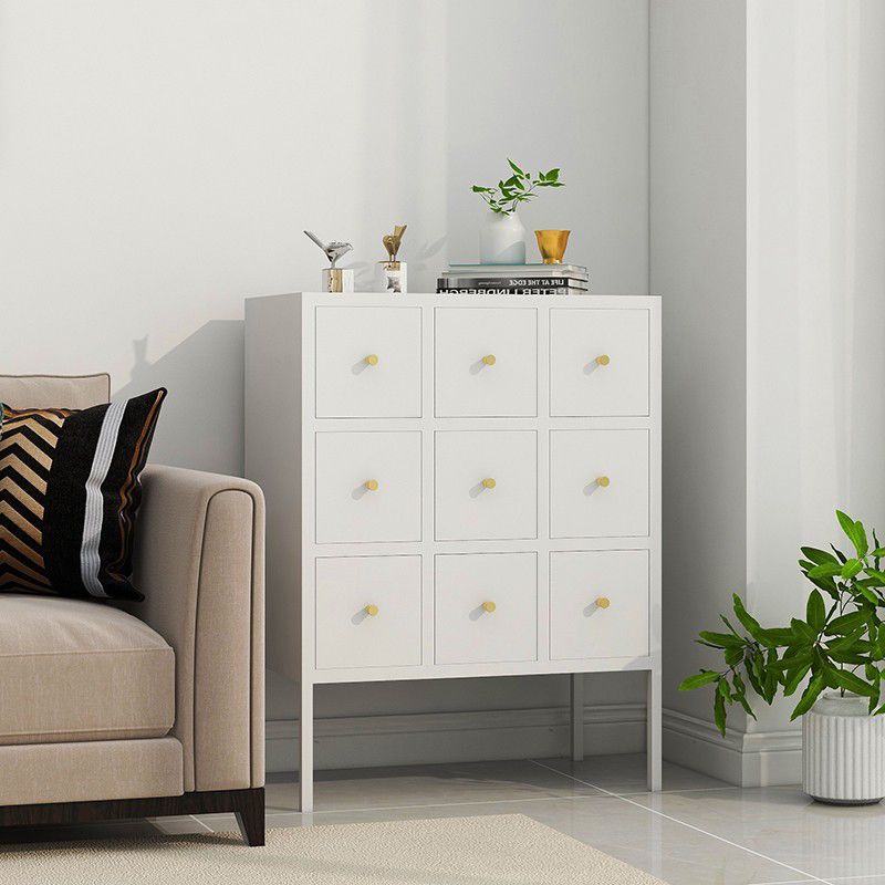 Steel Living Room Sideboard 38"H Cabinet Modern Buffet Server Cabinet with Drawers