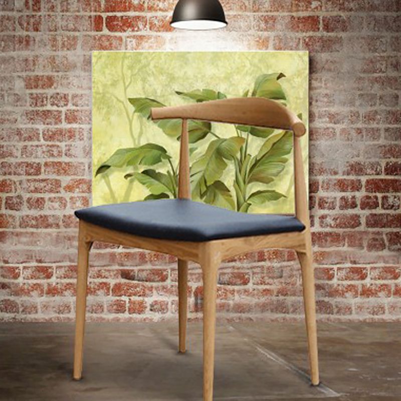 Contemporary Solid Wood Rectangle Shape Kitchen Table Set with 2 Wood Legs for Dining Room Furniture