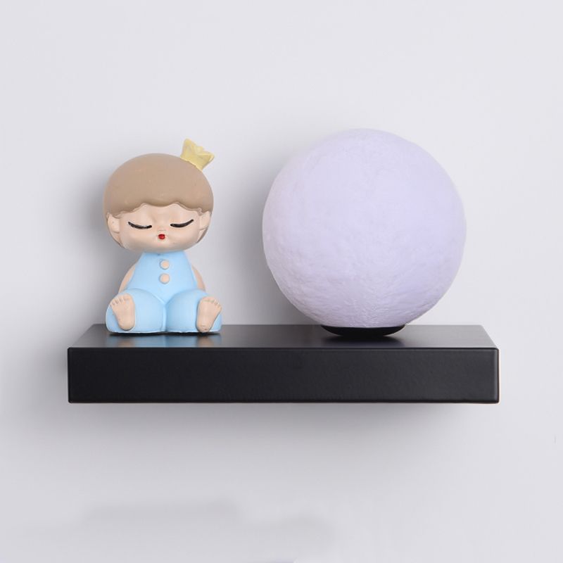 Metal & Wood 1 - Light Wall Light , Kids Style , Round / Square Wall Fixture