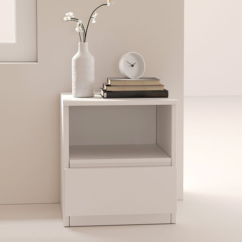 Modern White/Natural Chest with Wooden Drawers Rectangle Chest