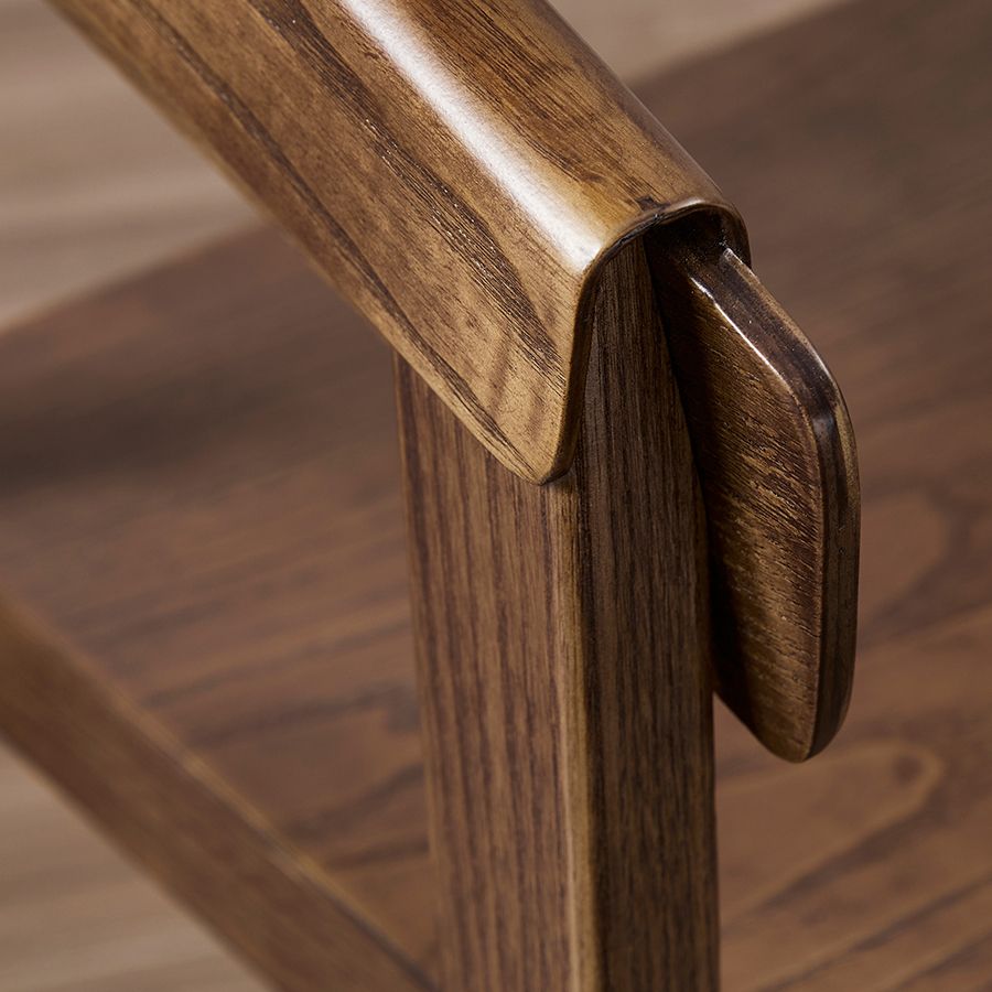 Traditional Open Back Chairs Dining Arm Chair with Wooden Legs for Kitchen