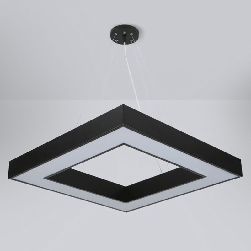 Semplice illuminazione a led al soffitto a led il lampadario quadrato con ombra acrilica per ufficio