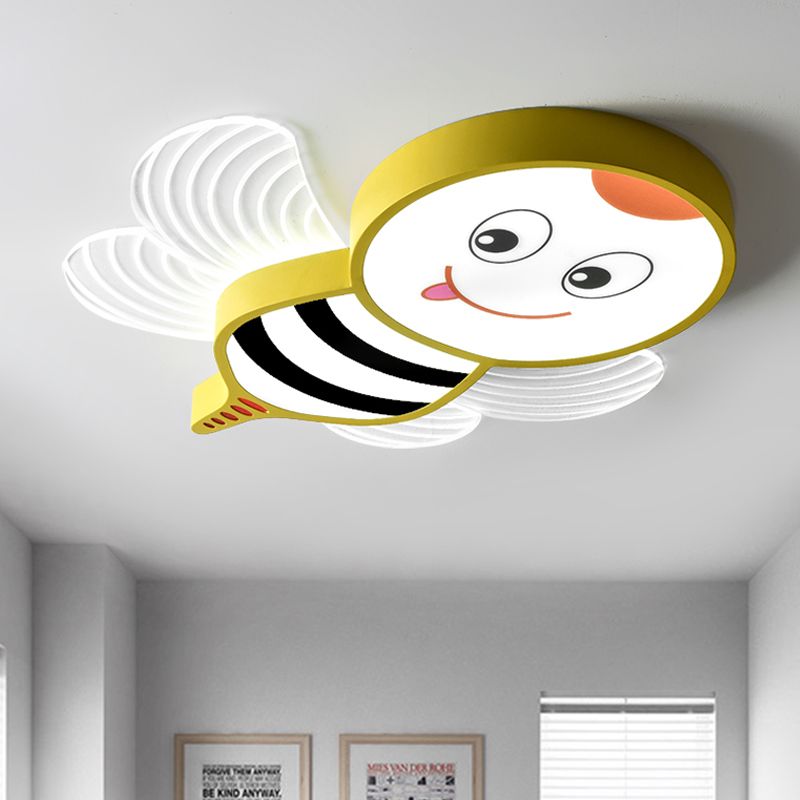 Cartoon Biene Form flushmount Beleuchtung Acryl LED-Schlafzimmer Flush Halterung in Weiß/Pink/Gelb