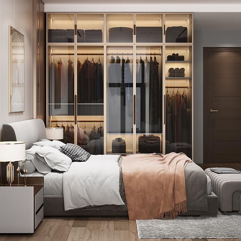 White Colour Wardrobe Armoire Contemporary Style Wooden Wardrobe Closet for Bedroom