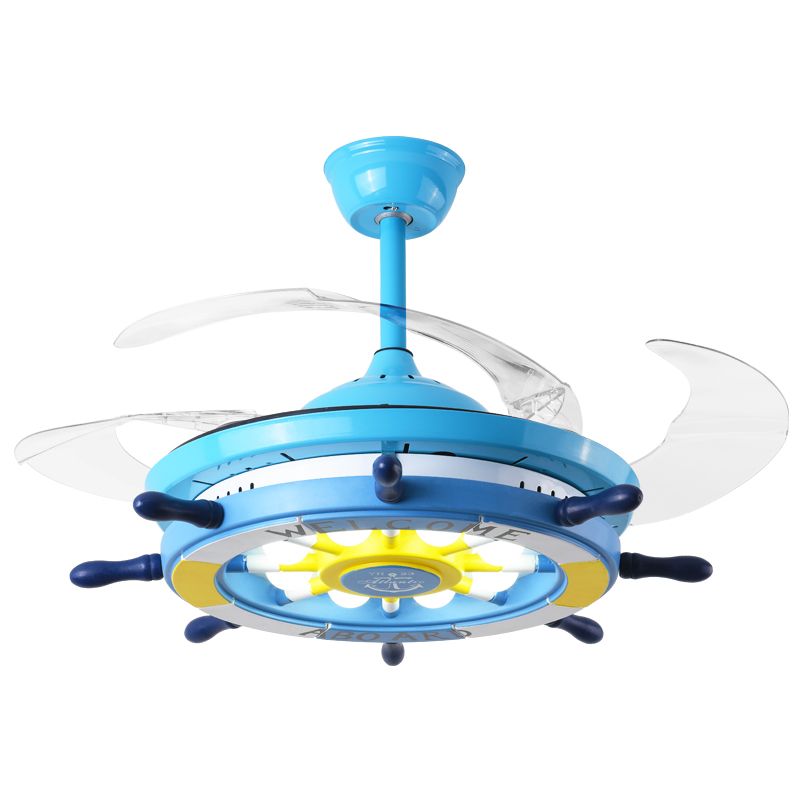 Éclairage de ventilateur de pendentif bleu