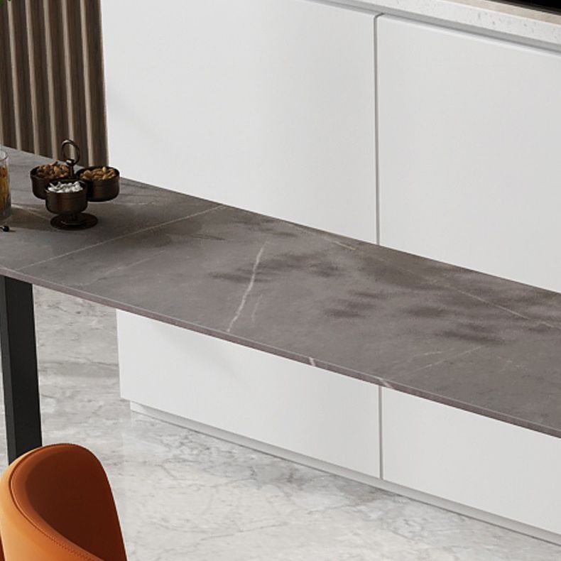 Industrial Style Rectangle Bar Table 42-inch Height Metal Base Bistro Table