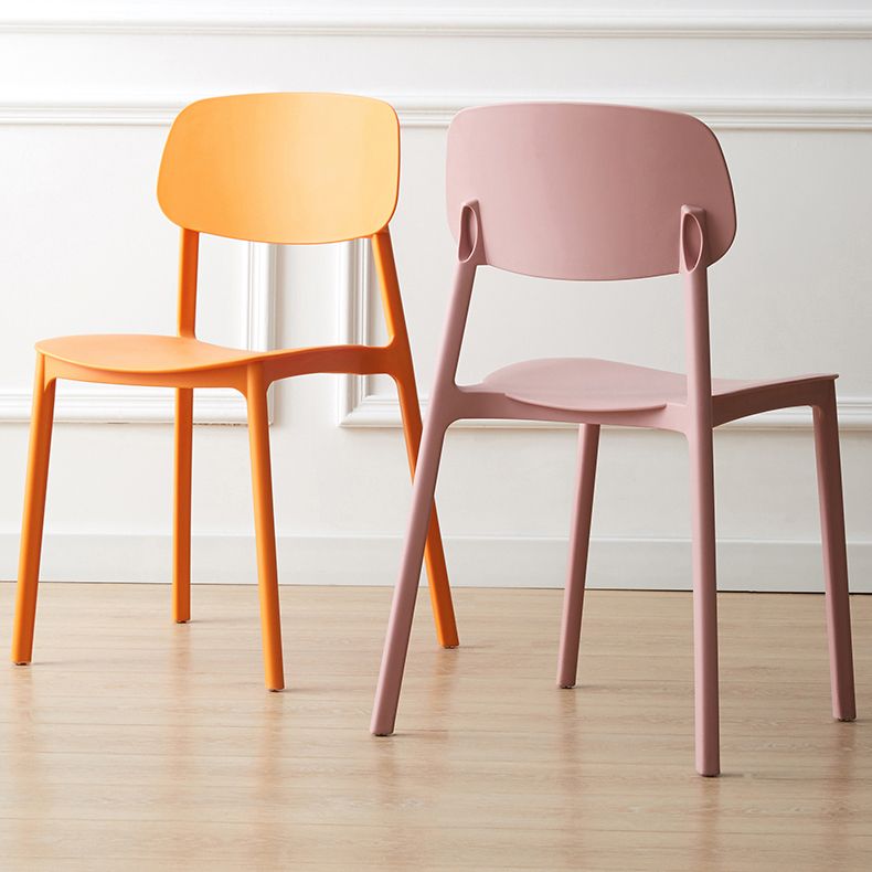 Chaises de salle à manger scandinaves sans accoudoirs Chaise d'appoint à dossier ouvert en plastique (Ensemble de 4)