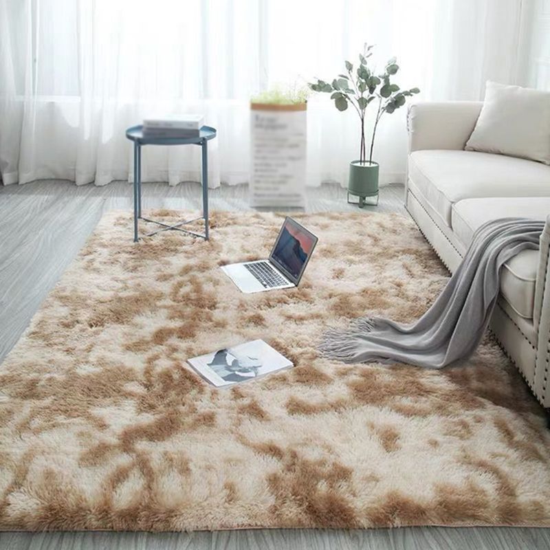 Colorful Tie Dye Printed Rug Modern Polyester Carpet Shag Anti-Slip Backing Rug for Living Room