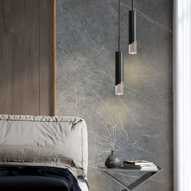 Lampada a led Lampada Simplicità Illuminazione a sospensione con una chiara tonalità acrilica per camera da letto