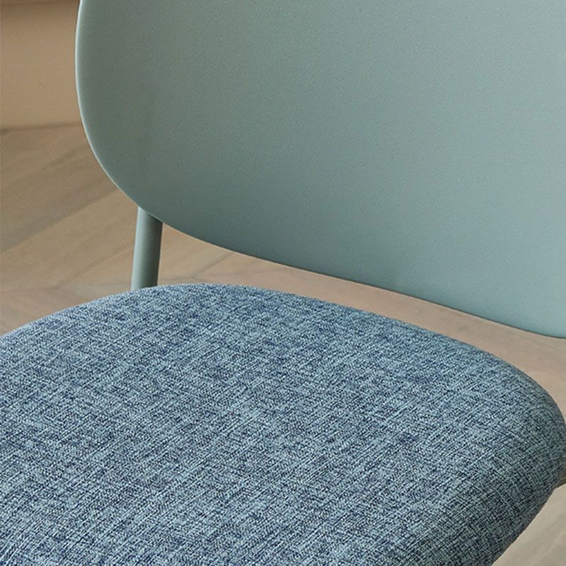 Modern Upholstered Armless Chair Plastic Dining Chair with Metal Base for Restaurant