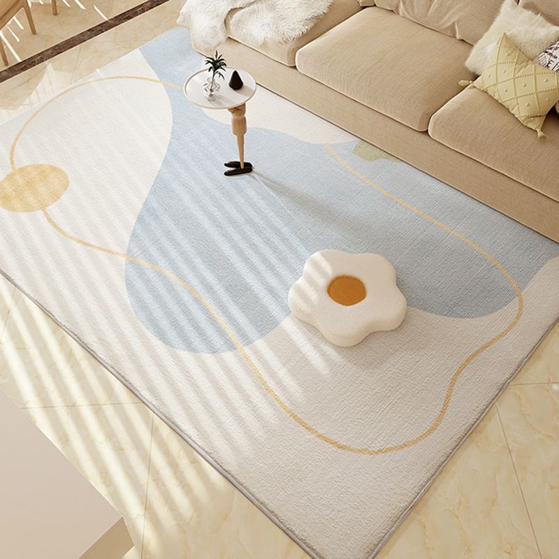 Color Mixed Simplicity Area Rug Polyester Color Block Rug Stain Resistant Indoor Rug for Living Room