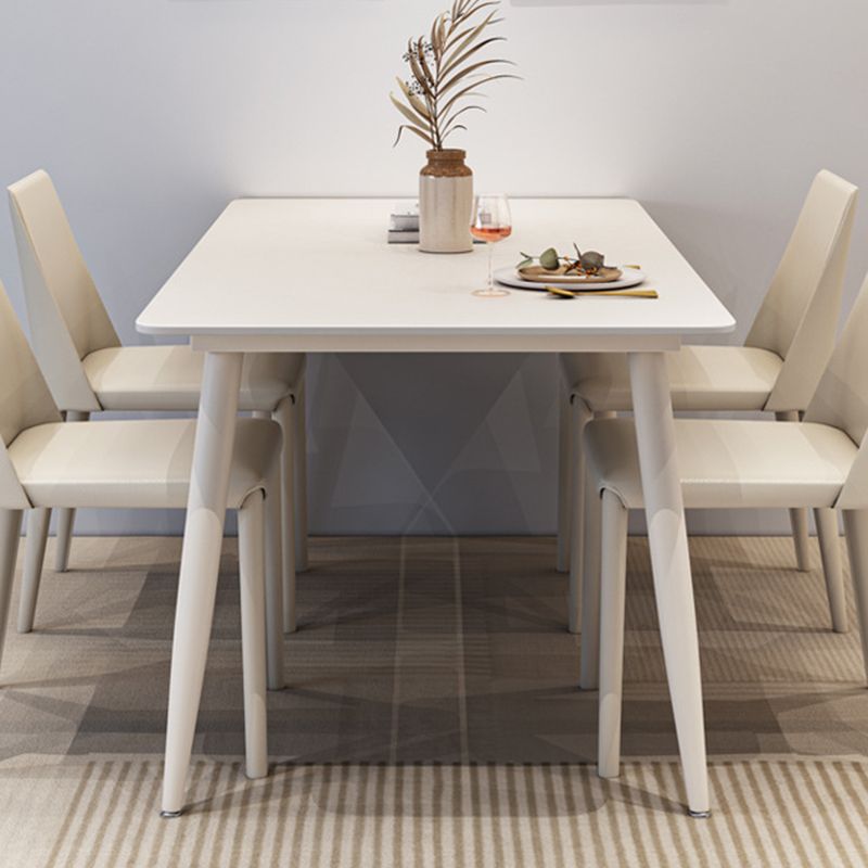 White Dining Room Table Sintered Stone Dining Table for Kitchen