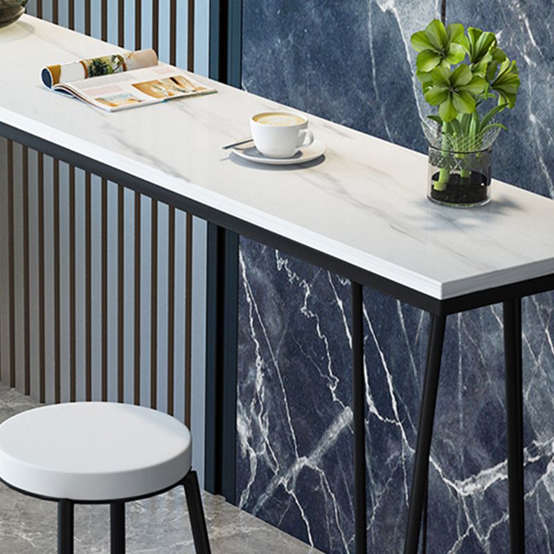 Stone Top Bistro Table Modern Style Bistro Bar Table with Four Legs