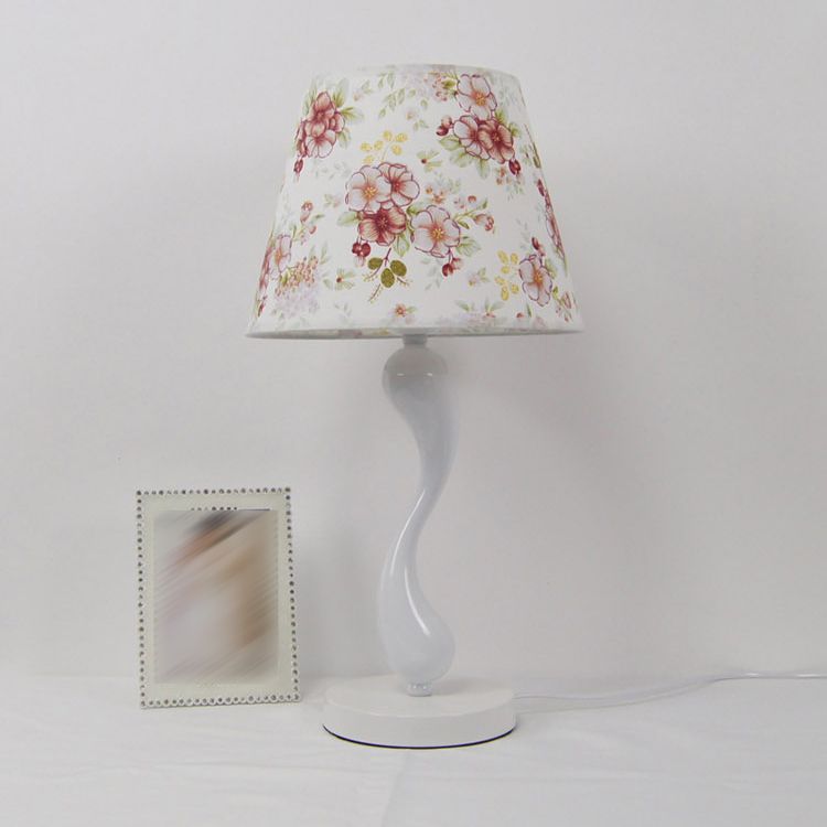 Cone Shape Bedroom Table Lamp Fabric Minimalist-Style Night Table Lamp