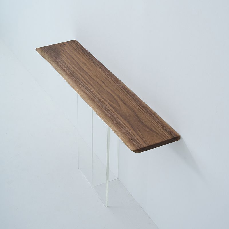 Contemporary Walnut Console Accent Table with Rectangle Top for Hall