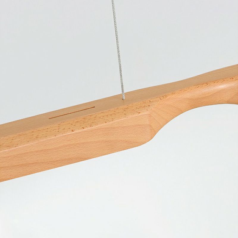 Lineare Anhänger Beleuchtungskörper Holz 2 Leichte zeitgenössische Küchenpendelleuchte