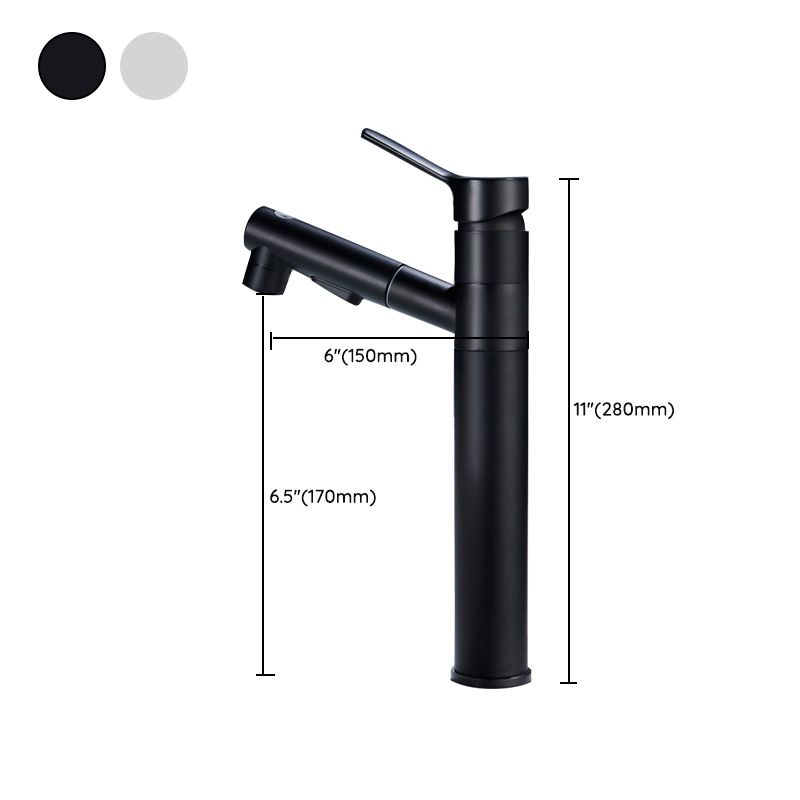 Bathroom Faucet Pull-out Lever Handle Single Hole Washroom Faucet