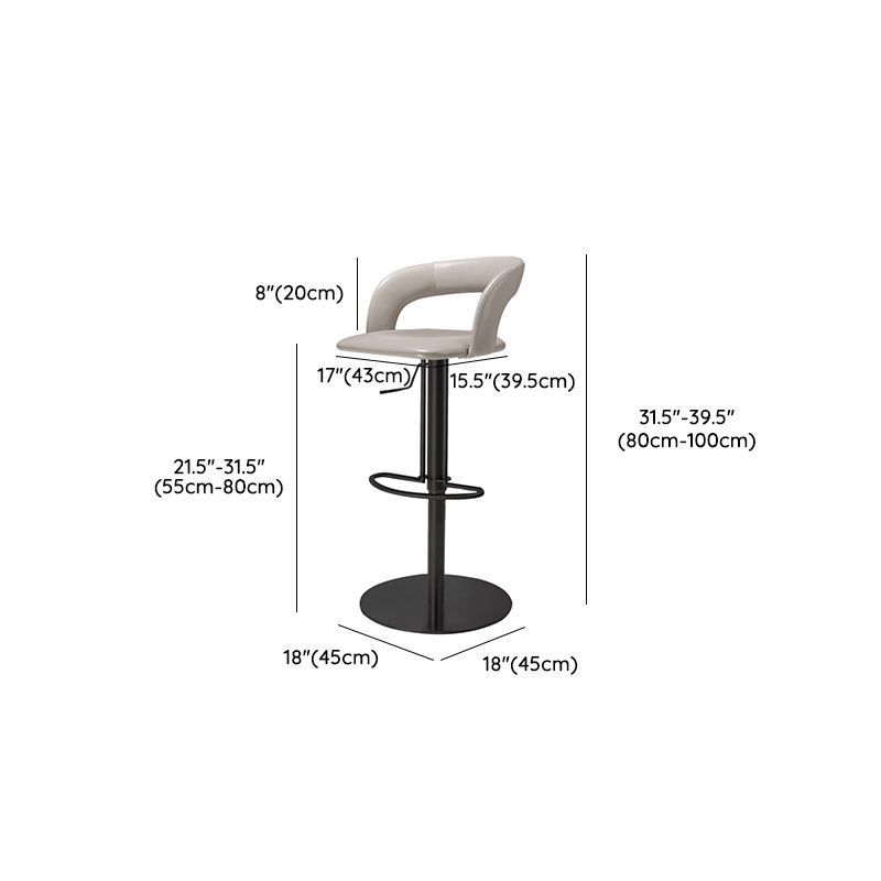 Leather Bar Stool Low Back Counter Stool for Bristol with Swivel