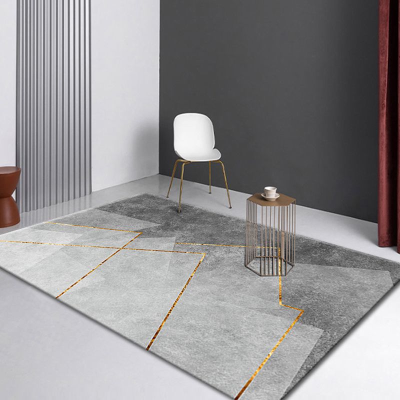 Prachtig woonkamer tapijt trendy grijs polyester gebied tapijt indoor tapijt met niet-slipachter