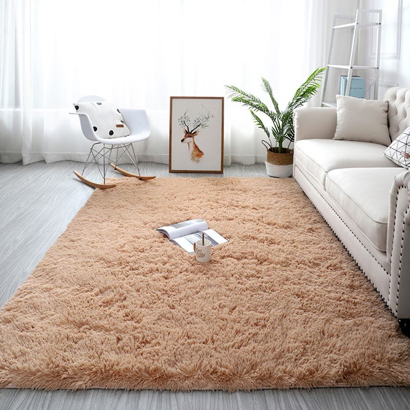 Cozy Nordic Rug Multi-Color Plain Carpet Anti-Slip Backing Rug for Family Room