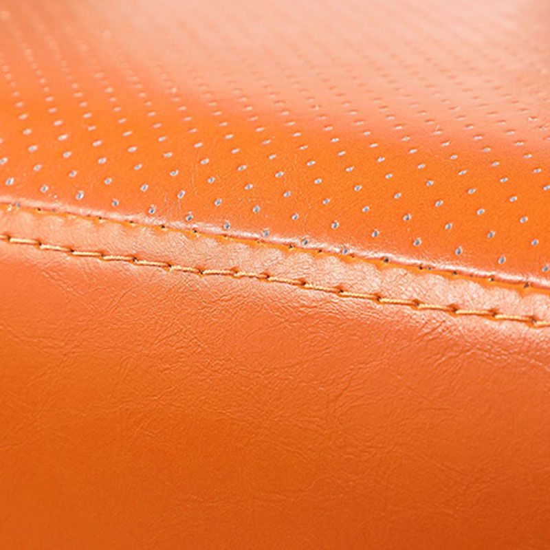 Orange Modern Pouf Water Resistant Solid Color Round Pouf for Drawing Room