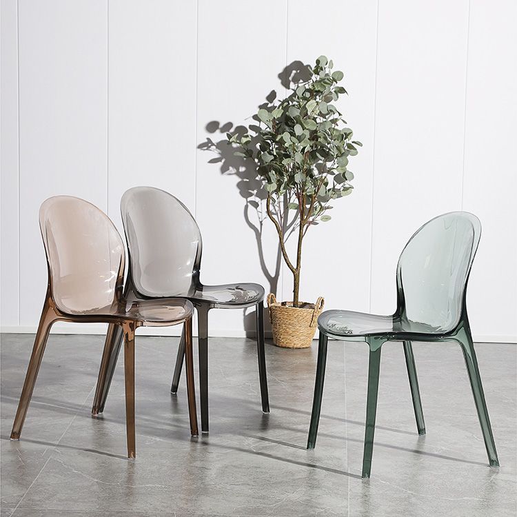 Contemporary Kitchen Dining Side Chair Plastic Stack Parsons Chair