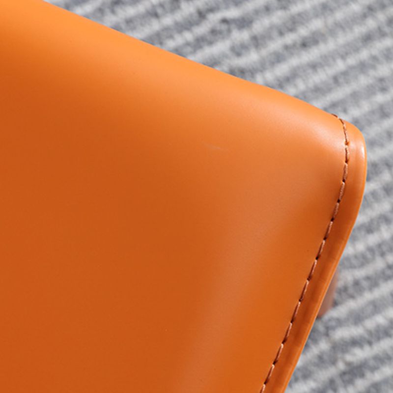 Faux Leather Stackable Dining Chairs Modern Armless Side Chair