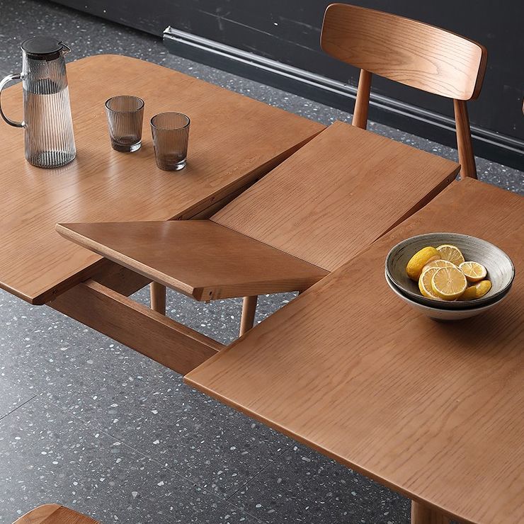 Mesa extensible de madera de fresno para restaurante, mesa de comedor rectangular con 4 patas