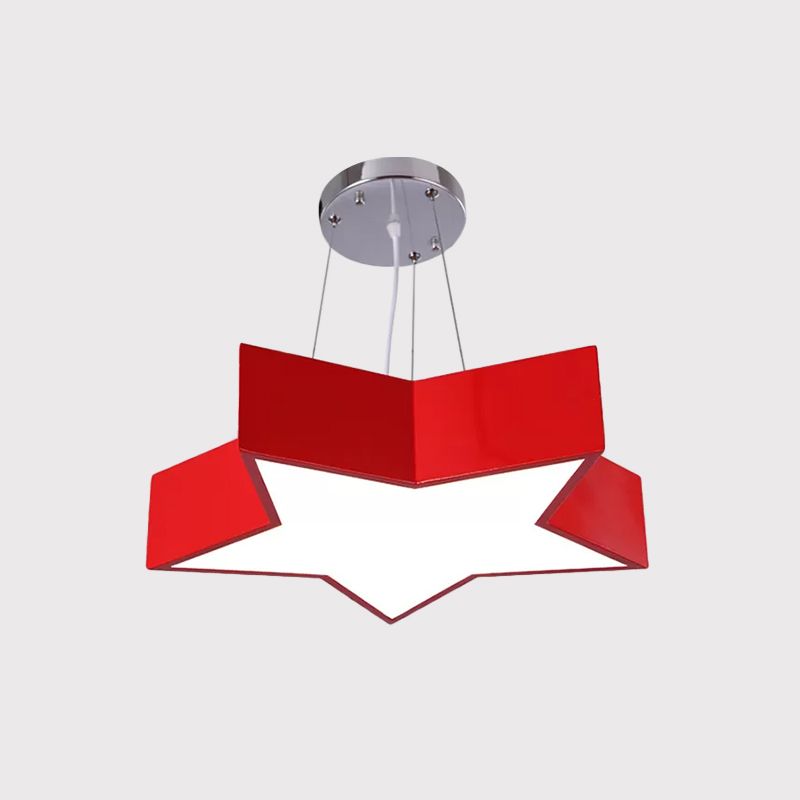 Rood/blauw vijfpuntige ster kroonluchter lichtkinderen LED acryl plafond suspensielampje