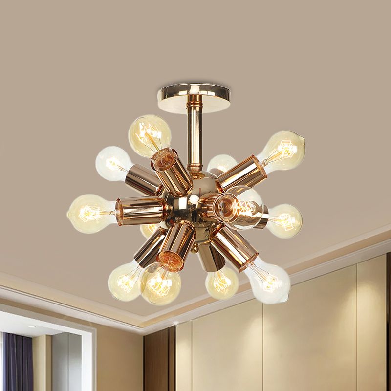 Chroom/gouden Sputnik semi-inbouw vintage ijzer 6/9/12 lichten restaurant verzonken plafondlamp armatuur