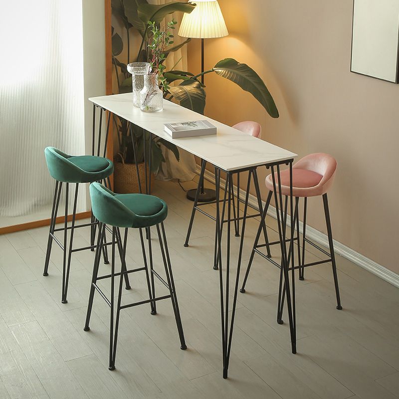 Rectangle Bar Table Industrial Stone Bar Wine Table with 4 Legs