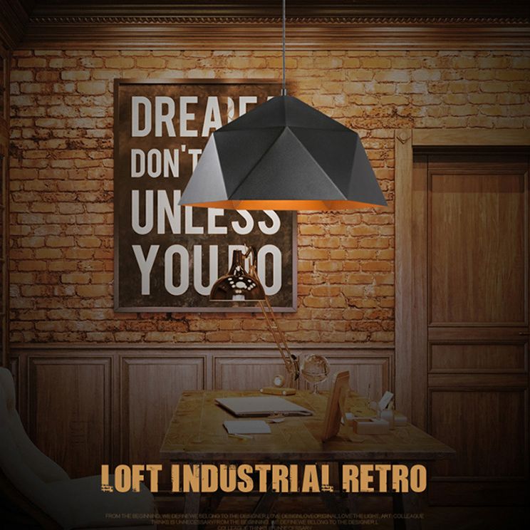 Diamond Dining Room Pendant Ceiling Light  Modern Style Metal 1 Light Hanging Ceiling Light