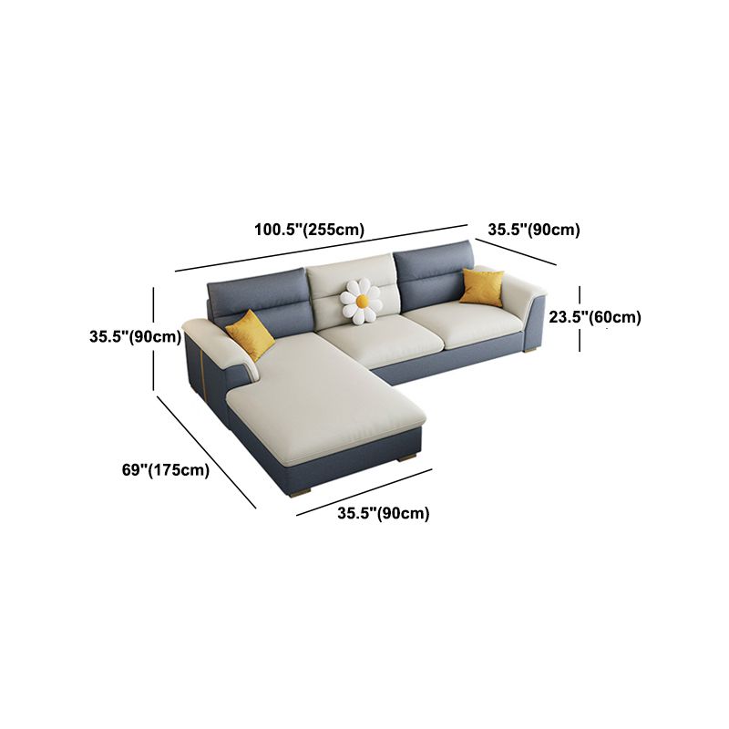 Glam 3/4 Seater Faux Leather Pillow Top Arm Sofa for Living Room