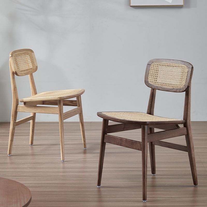 Silla de madera de fresno de estilo tradicional, juego de sillas laterales con respaldo abierto para comedor