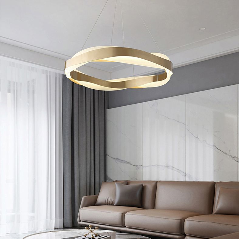 Gold Stainless Steel Hanging Pendant Lights Contemporary Hanging Lamps for Living Room