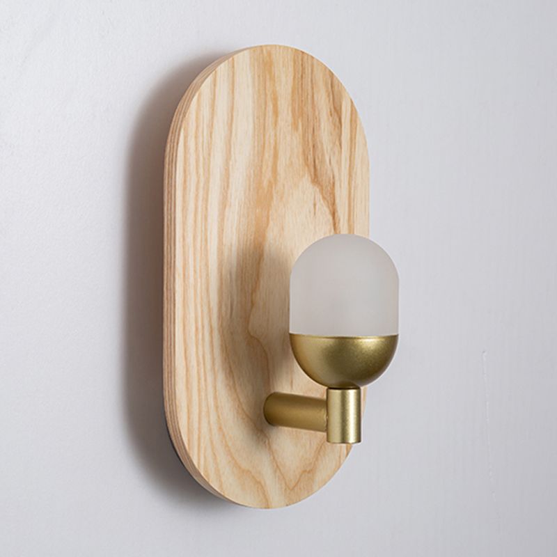 Moderne Holz Wandleuchte Scheuel ohne Pflanzen kreative Glasschattenwandleuchte