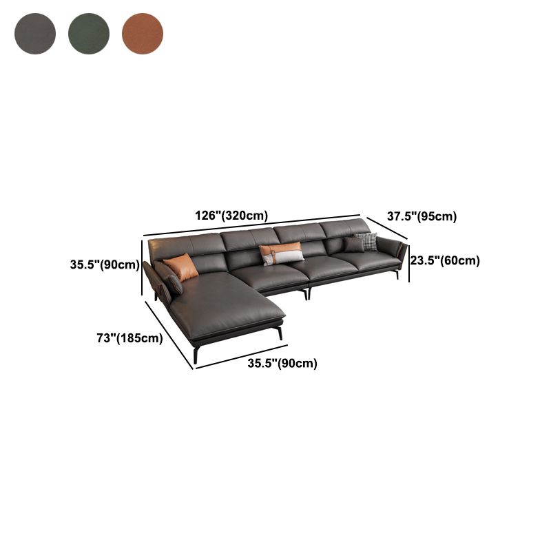 Stain Resistant Modernism Sofa & Chaise Flared Arm Sectional