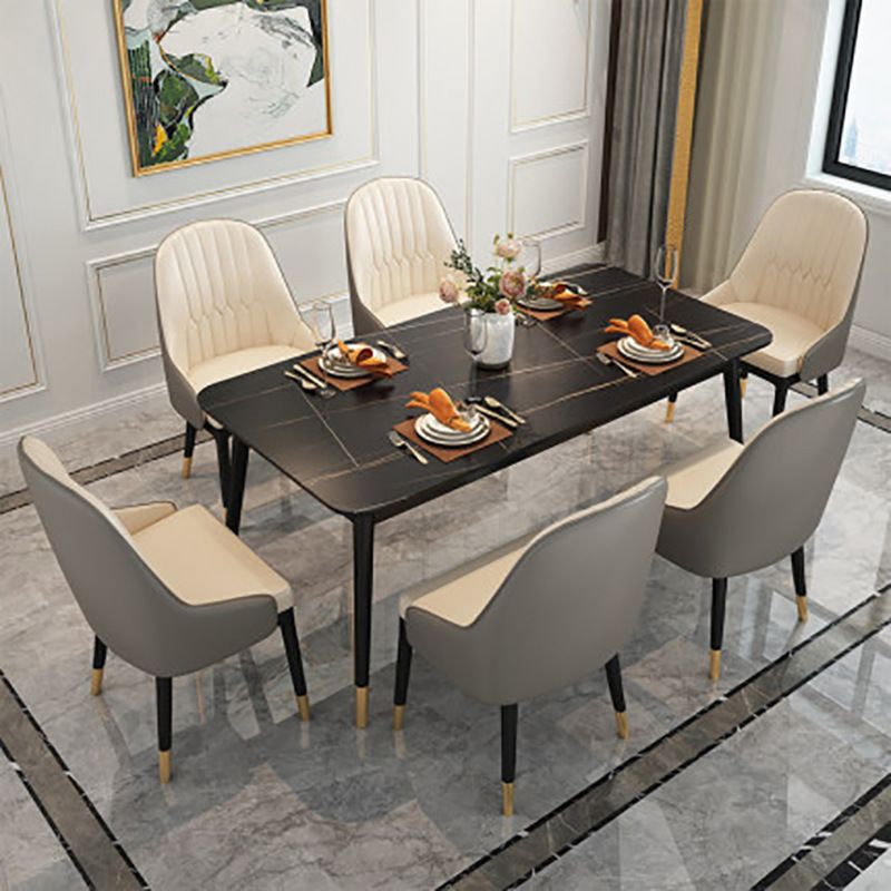 Rectangle 4 Legs Base Dining Table Modern Stone Table for Dining Room