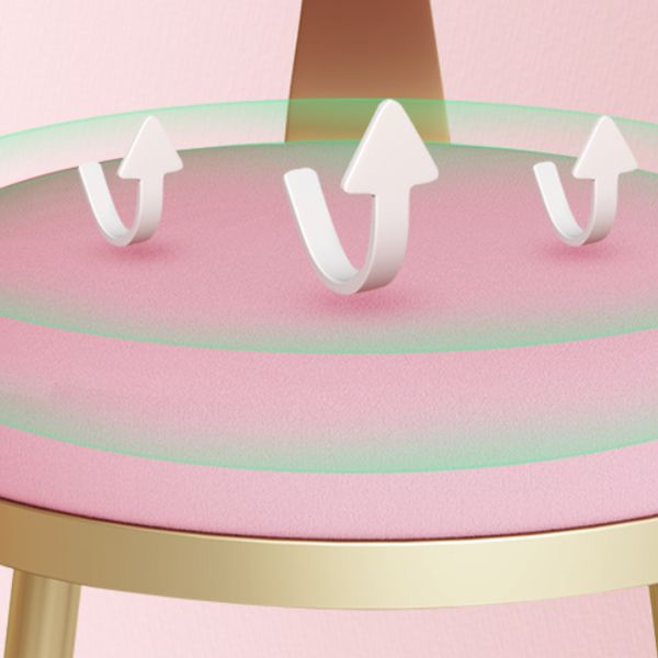 Glam Armless Backrest Counter Stool Iron Dining Room Bar Stool with Cushion