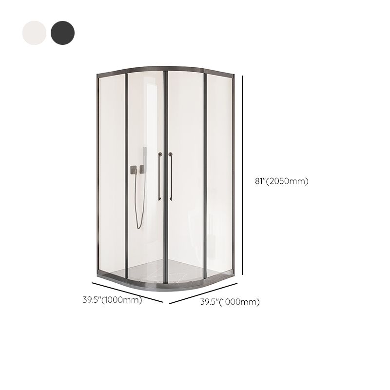 Round Shower Enclosure Double Sliding Door Tempered Glass Shower Room