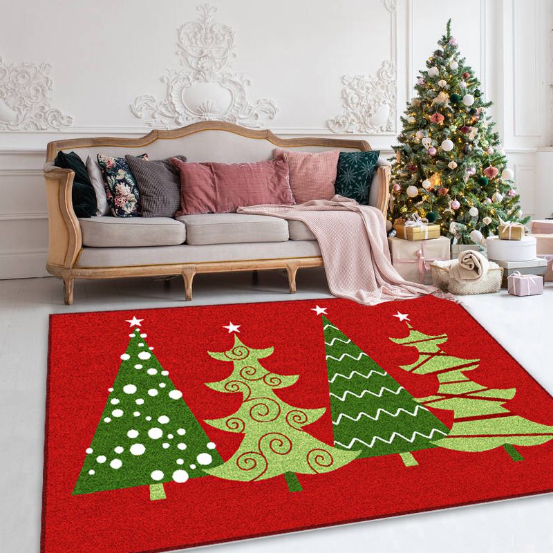 Creative Christmas Print Carpet Polyester Area Rug Non-Slip Backing Indoor Carpet for Living Room
